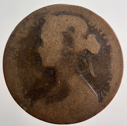 1860 Victoria One Penny Coin | Worn Grade
