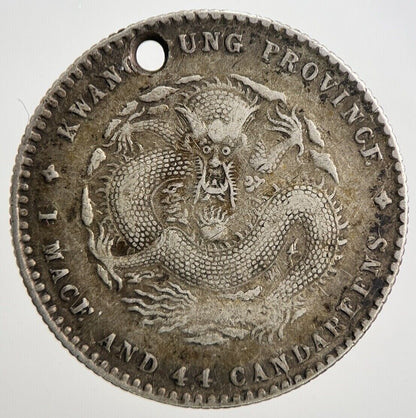 1890 - 1908 China Kwang - Tung 1 Mace 4.4 Silver Coin | Fine Collectable Grade a2149