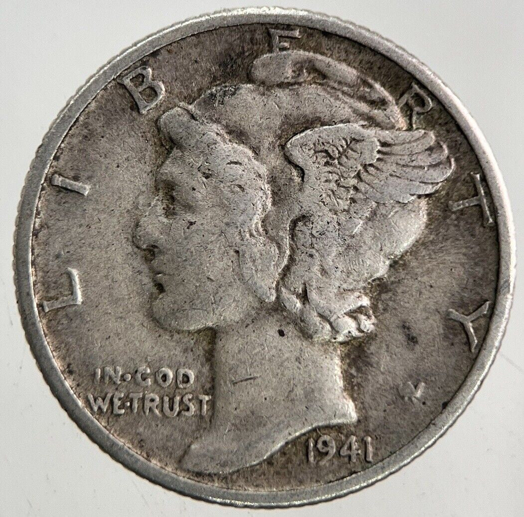 1941 US USA Mercury Dime Silver Coin | Fine Collectable Grade