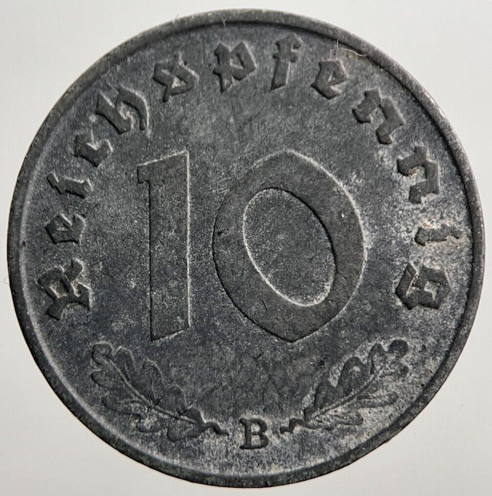 1940 - B Germany Nazi 10 Pfennig Coin | Fine Collectable Grade | a54