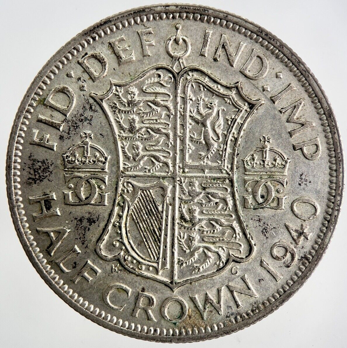 1940 George VI Half - Crown Silver Coin | Very High Grade