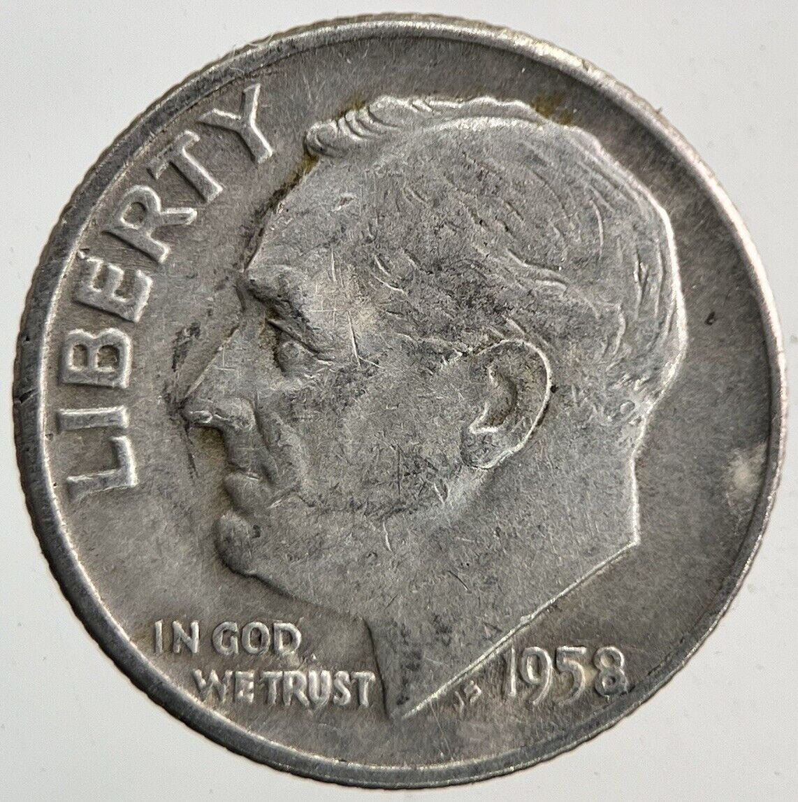 1958 - D US USA Roosevelt One Dime Silver Coin | Fine Collectable Grade