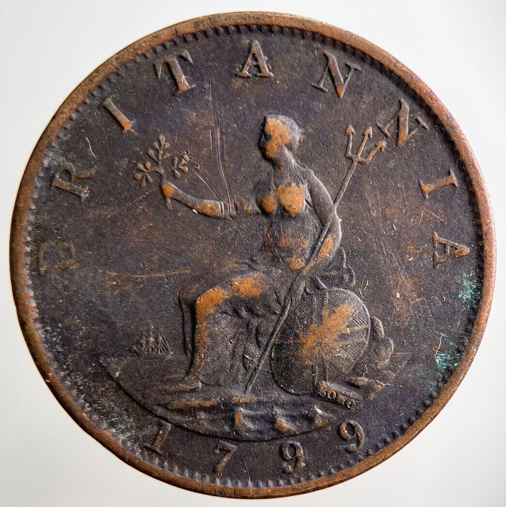 1799 George III Half - Penny Coin | Collectable Grade | a2883