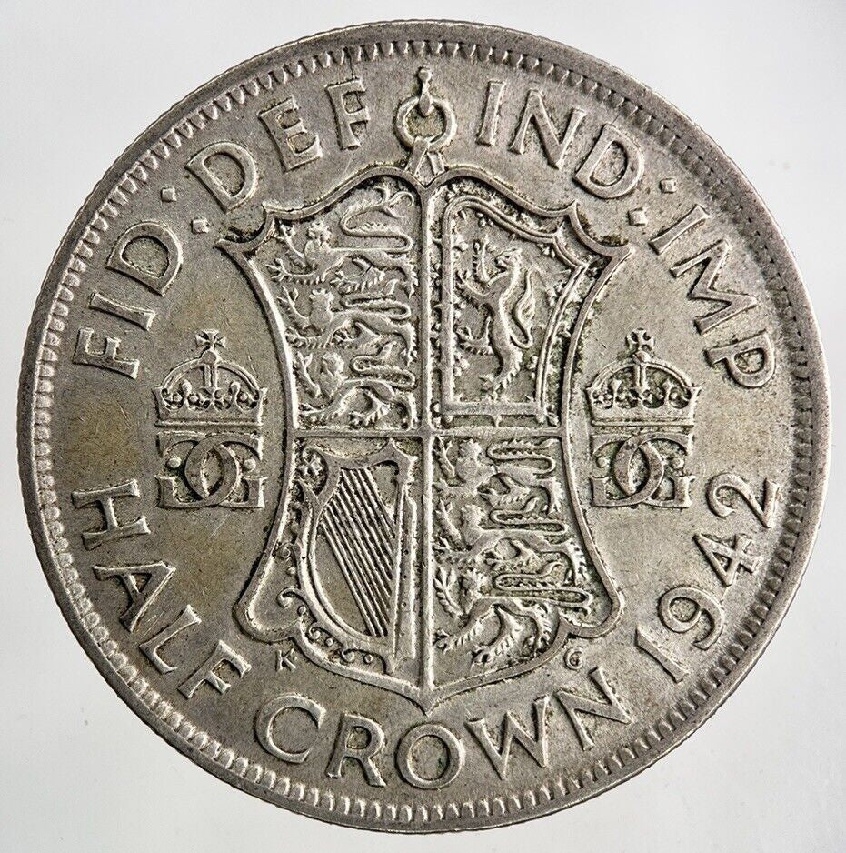 1942 George VI Half - Crown Silver Coin | Fine Collectable Grade