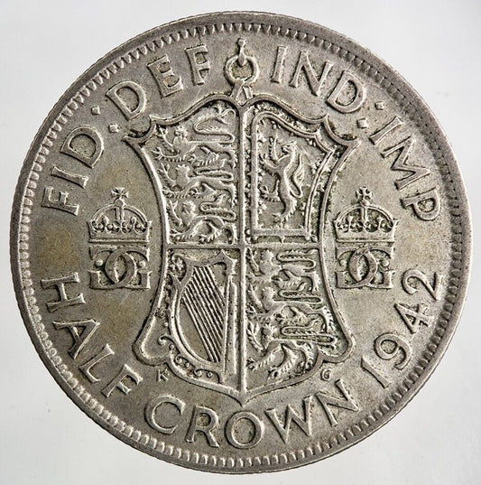 1942 George VI Half - Crown Silver Coin | Fine Collectable Grade