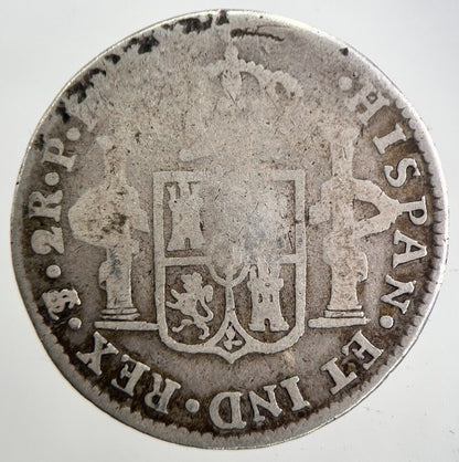 1792 Spain Half 2 Two Reales Silver Coin | Collectable Grade | a4882