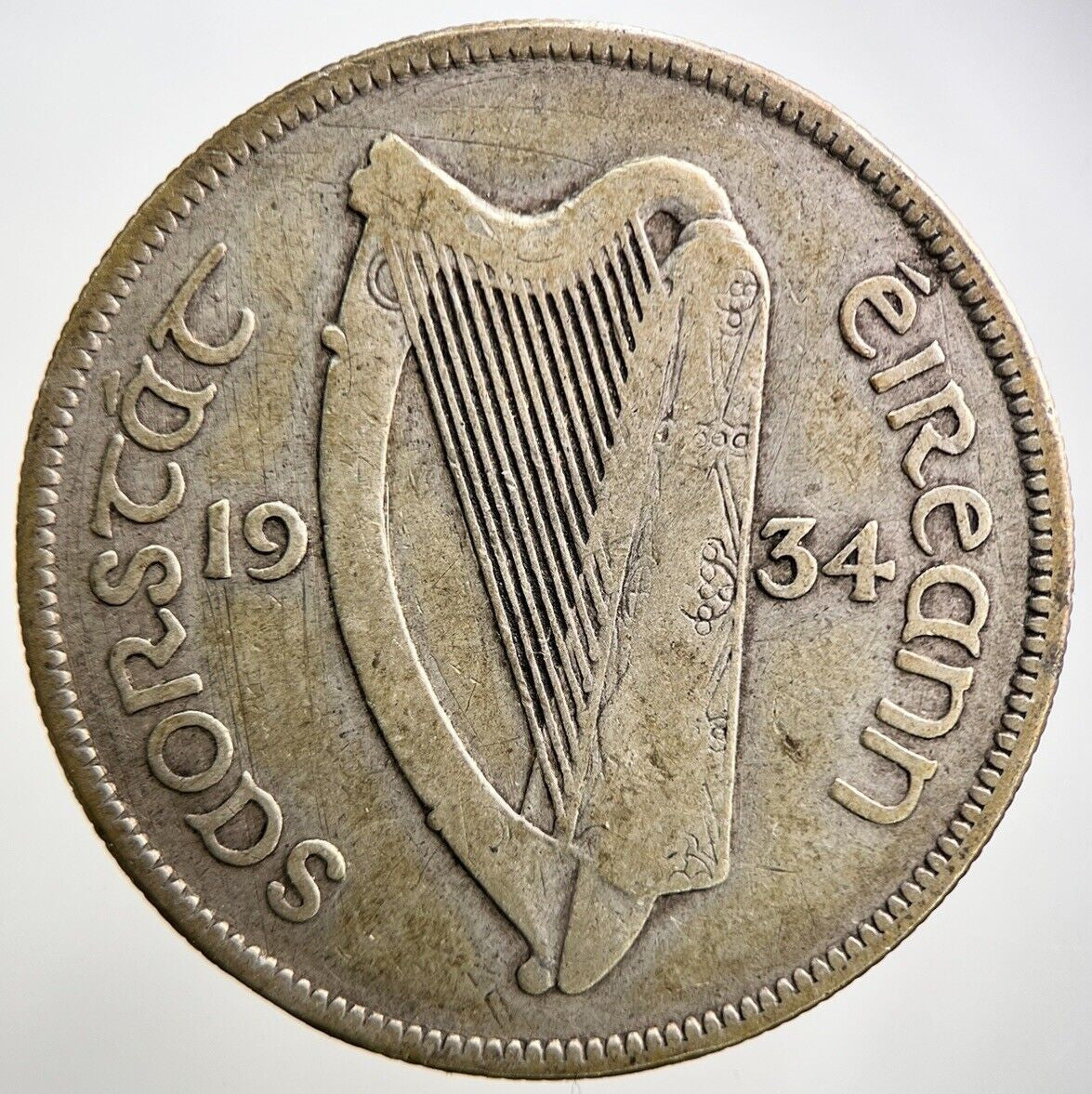 1934 Irish Half - Crown Horse Silver Coin | Collectable Grade | a2759