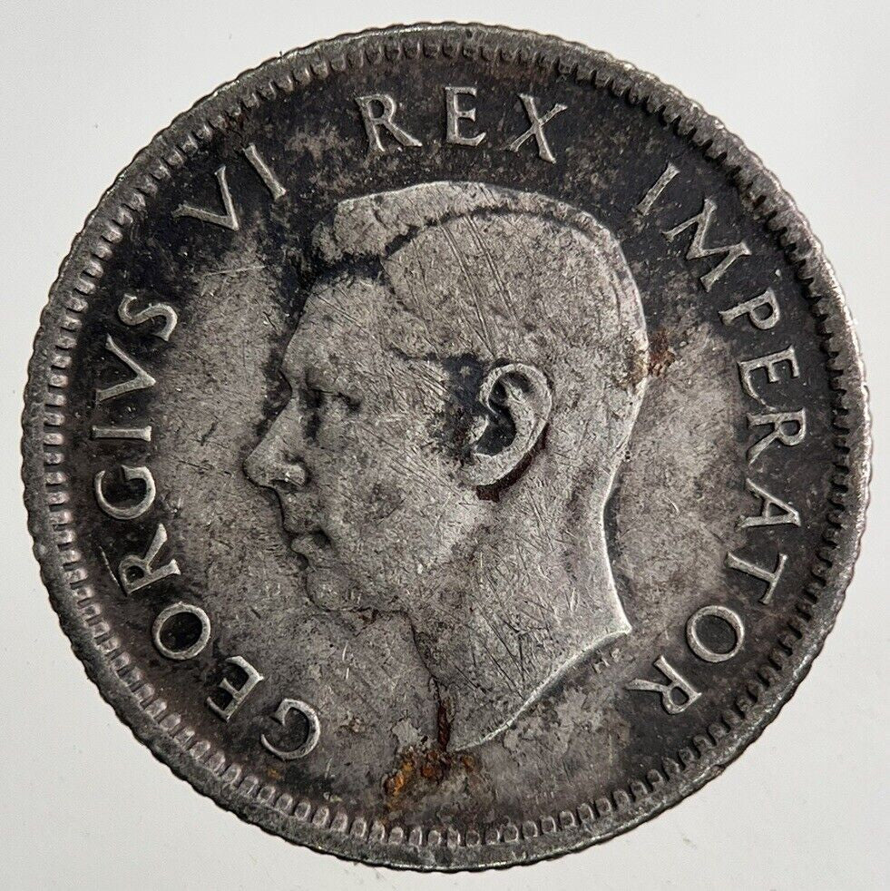 1937 South Africa Sixpence Silver Coin | Fine Collectable Grade