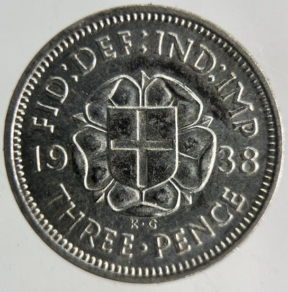 1938 George VI Threepence Silver Coin | Fine Collectable Grade