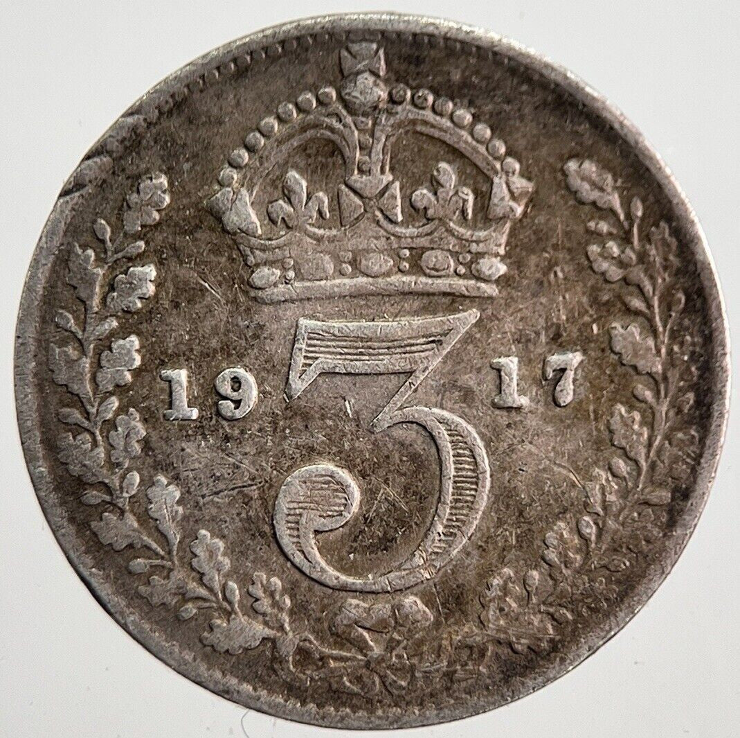 1917 George V Threepence Silver Coin | Fine Collectable Grade | a7883