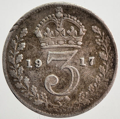 1917 George V Threepence Silver Coin | Fine Collectable Grade | a7883