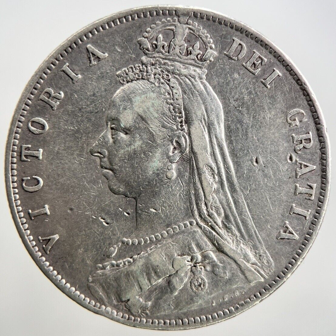 1889 Jubilee Head Victoria Half - Crown Silver Coin | Collectable Grade | a2688