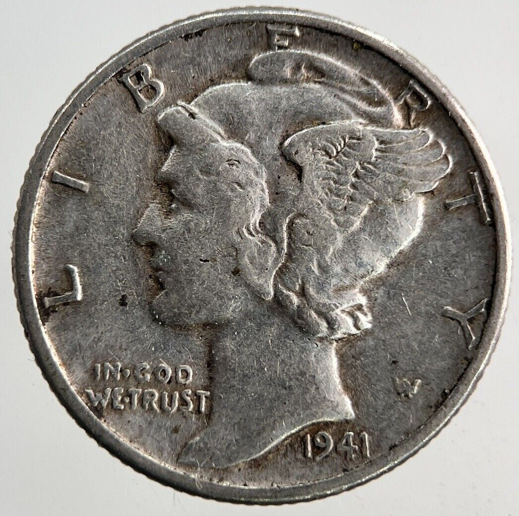 1941 US USA Mercury Dime Silver Coin | Fine Collectable Grade