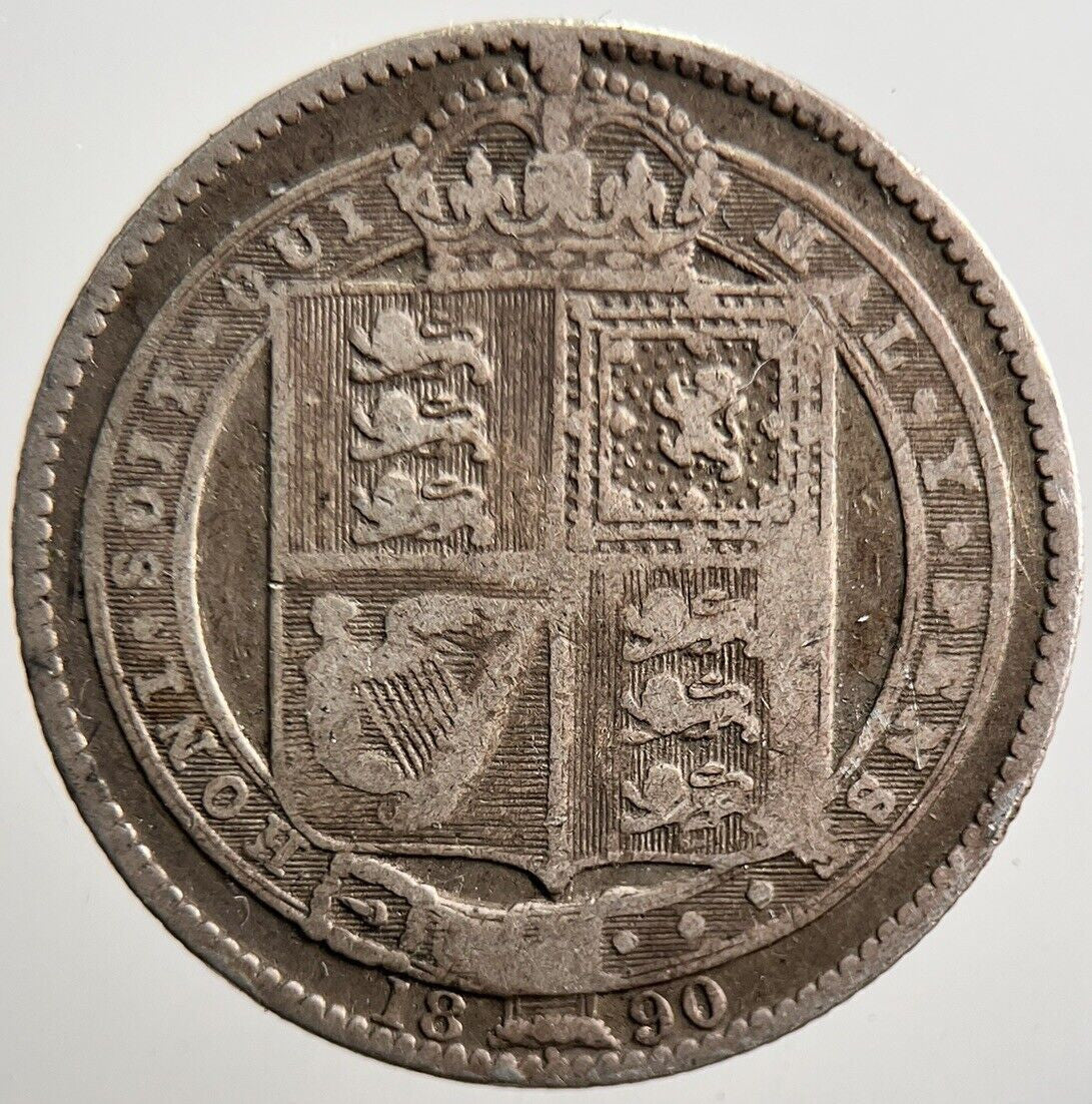 1890 Victoria Shilling Silver Coin | Collectable Grade | a3531