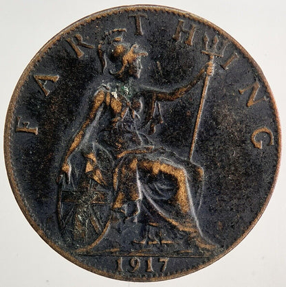 1917 George V Farthing Coin | Fine Collectable Grade