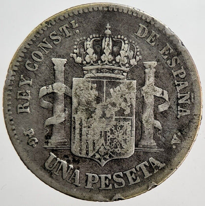 1894 Spain Una 1 Peseta Silver Coin | Collectable Grade | a6188