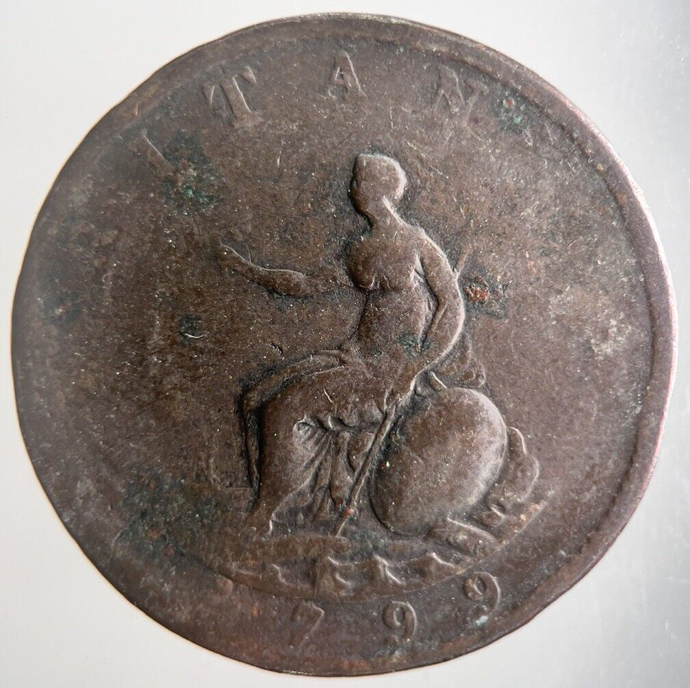 1799 George III 3rd Half - Penny Coin | Fair Grade | a4390