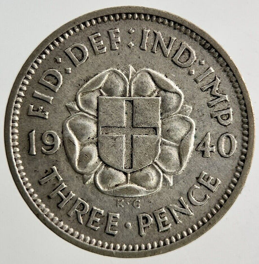 1940 George VI Silver Threepence Coin | Fine Collectable Grade