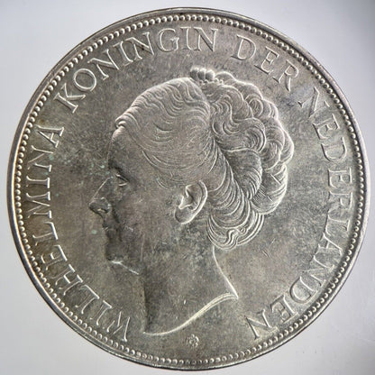 1937 Netherlands 2 1/2 Gulden Silver Coin | Very High Grade | a665