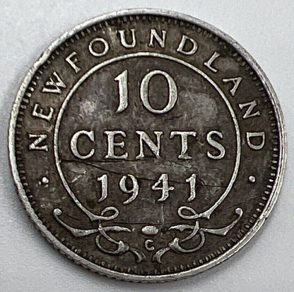 1941-C 10 Cents | New Foundland Silver Coin | Collectable Grade | a125