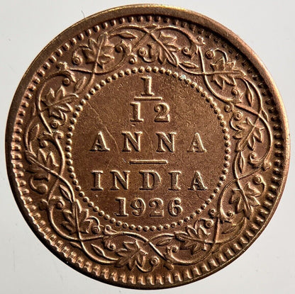 1926 India 1/12 Anna Coin | Very High Grade | a3516