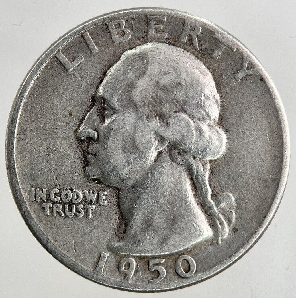 1950 - D US USA Quarter Dollar Silver Coin | Fine Collectable Grade