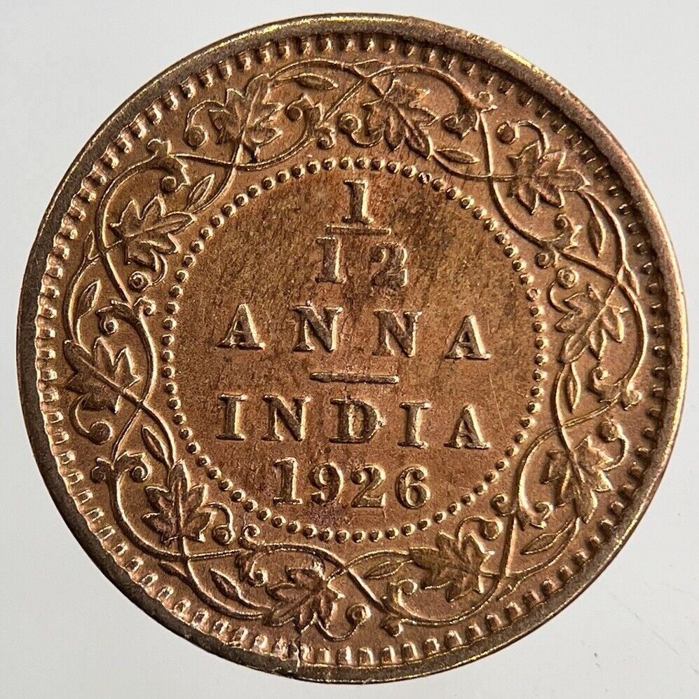 1926 India 1/12 Anna Coin | Fine Collectable Grade