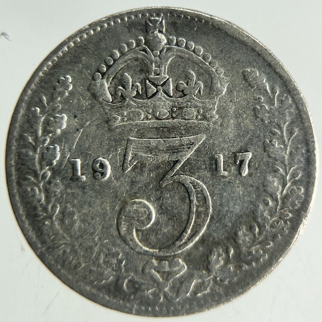 1917 George V Threepence Silver Coin | Fine Collectable Grade
