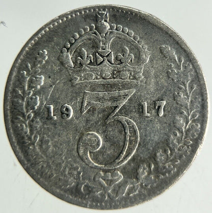 1917 George V Threepence Silver Coin | Fine Collectable Grade