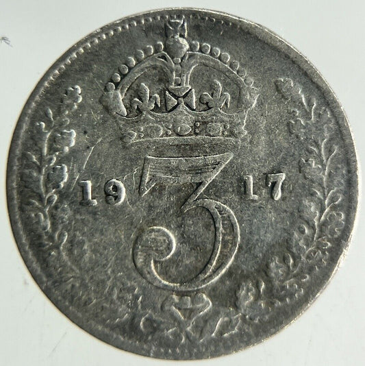 1917 George V Threepence Silver Coin | Fine Collectable Grade