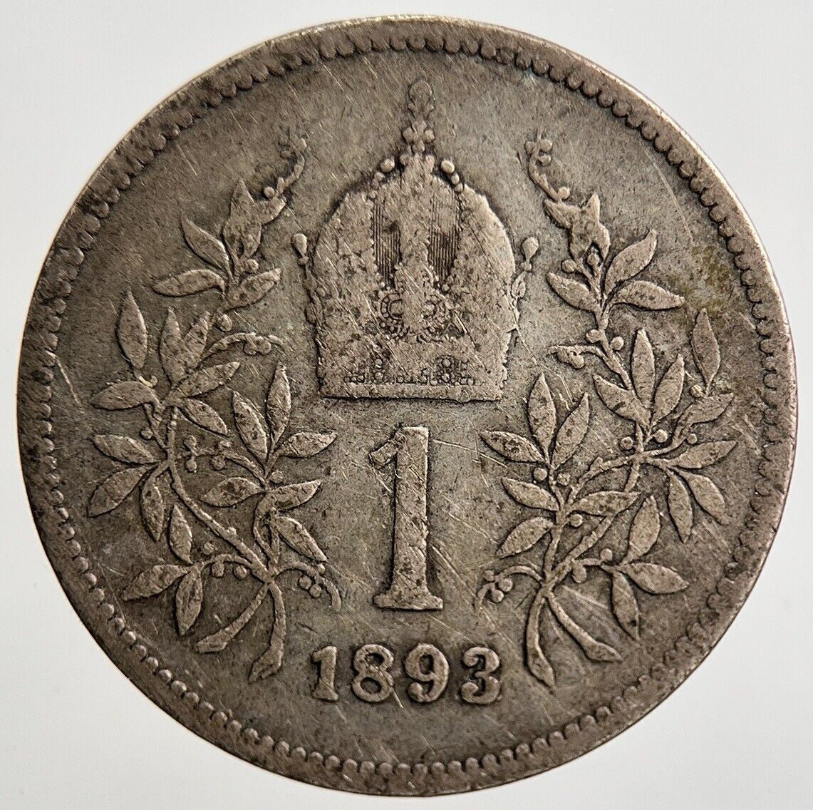 1893 Austria-Hungary 1 One Korona Silver Coin | Collectable Grade | a2100