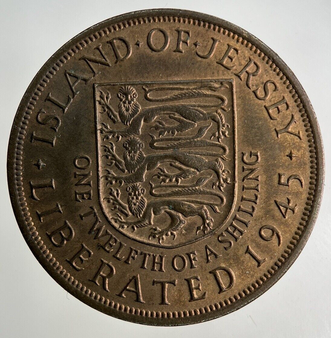 1945 Jersey 1/12 One Twelfth Of A Shilling Coin | Very High Grade