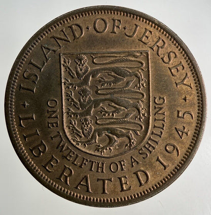 1945 Jersey 1/12 One Twelfth Of A Shilling Coin | Very High Grade