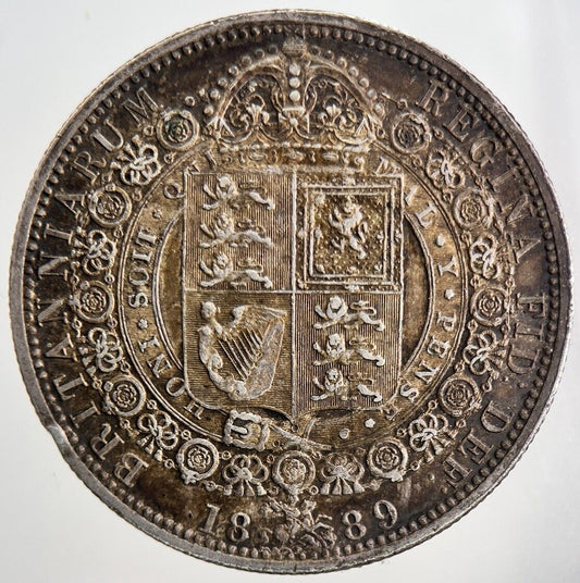 1889 Victoria Half - Crown | British Silver Coin | Very High Grade | a6903