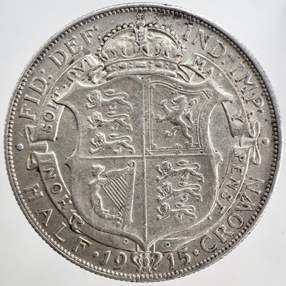 1915 George V Half - Crown Silver Coin | Very High Grade | a6158