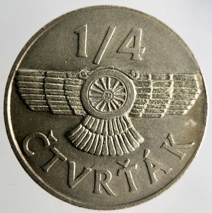 Old Czech Republic 1/4 Ctvrtak Token Coin | Fine Collectable Grade