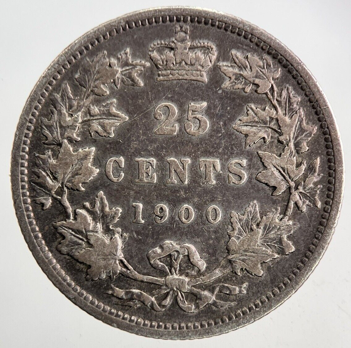 1900 Canada 25 Cents Silver Coin | Fine Collectable Grade
