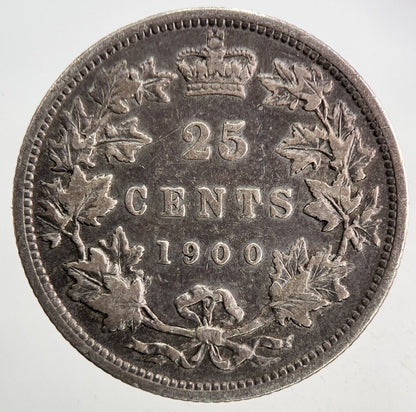 1900 Canada 25 Cents Silver Coin | Fine Collectable Grade