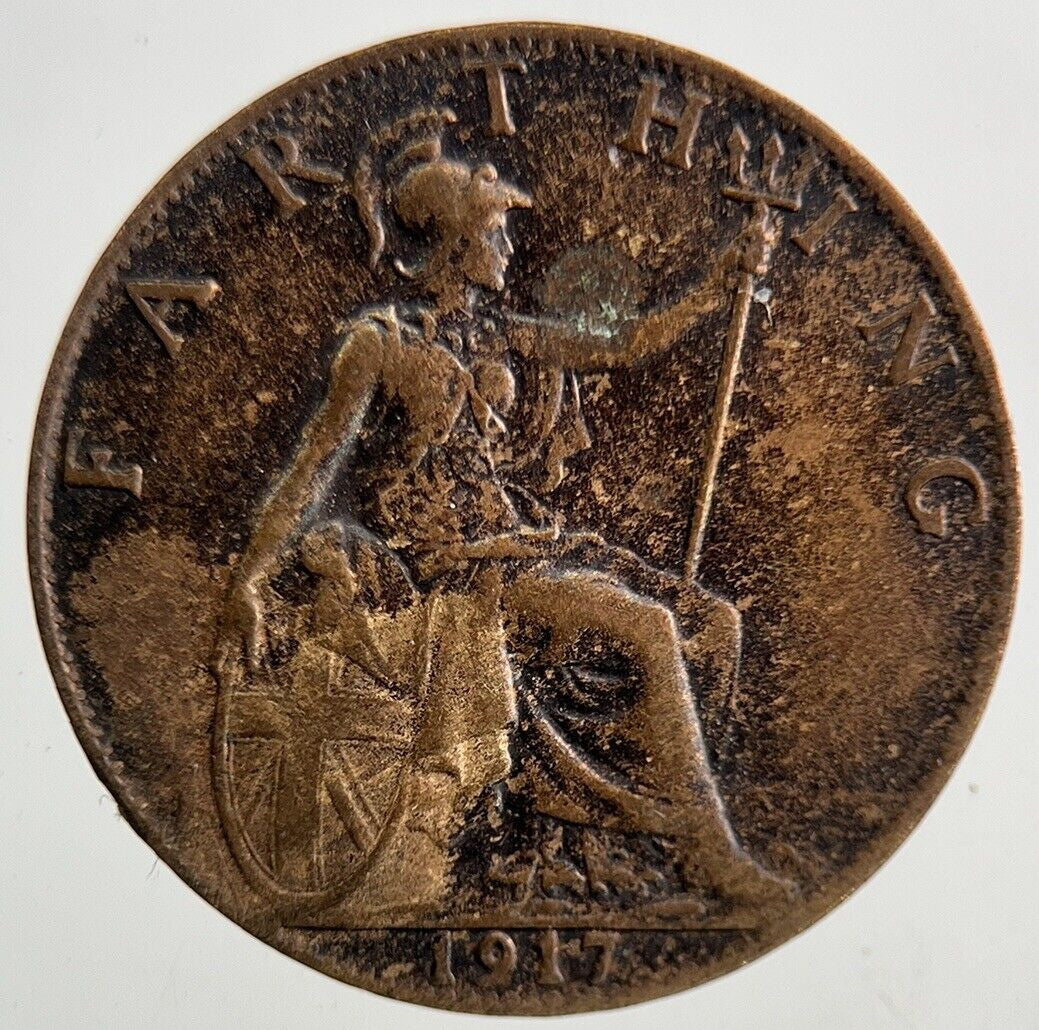 1917 George V Farthing Coin | Fine Collectable Grade