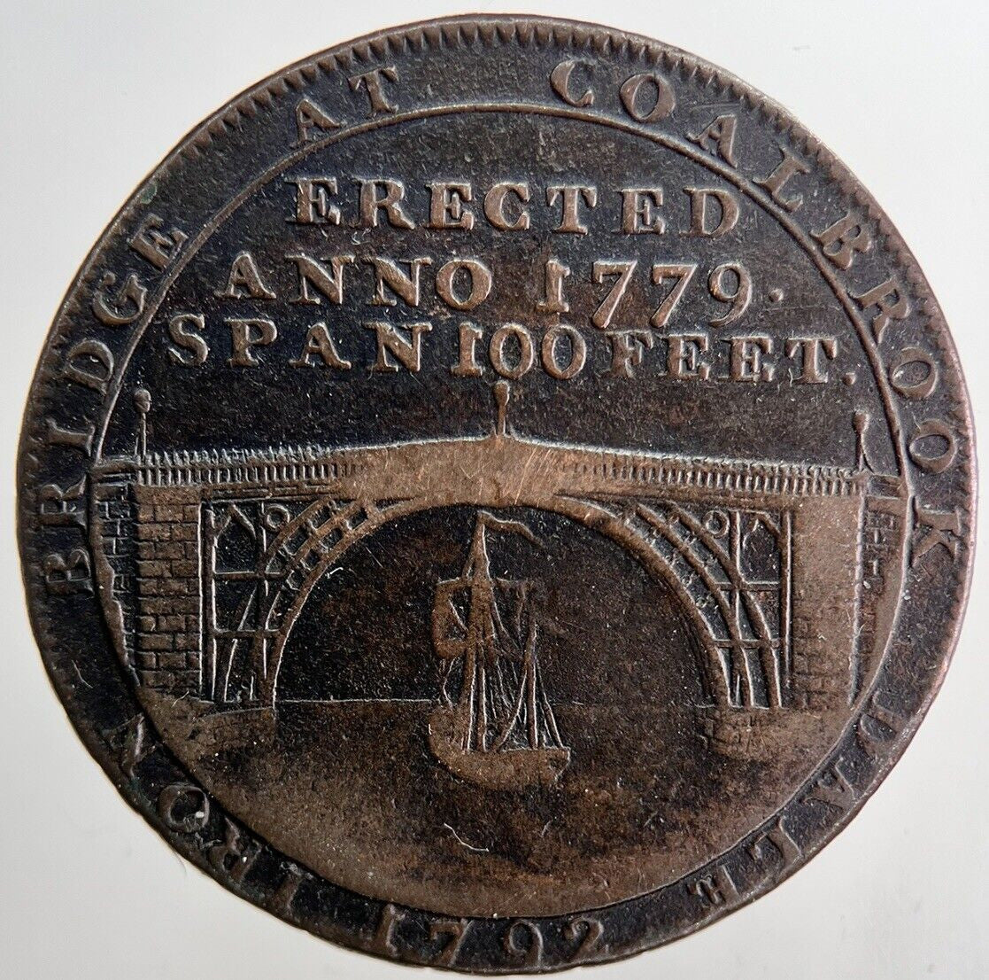 1789 Inclined Plane At Ketley Half - Penny Token Coin | Very High Grade | a6529