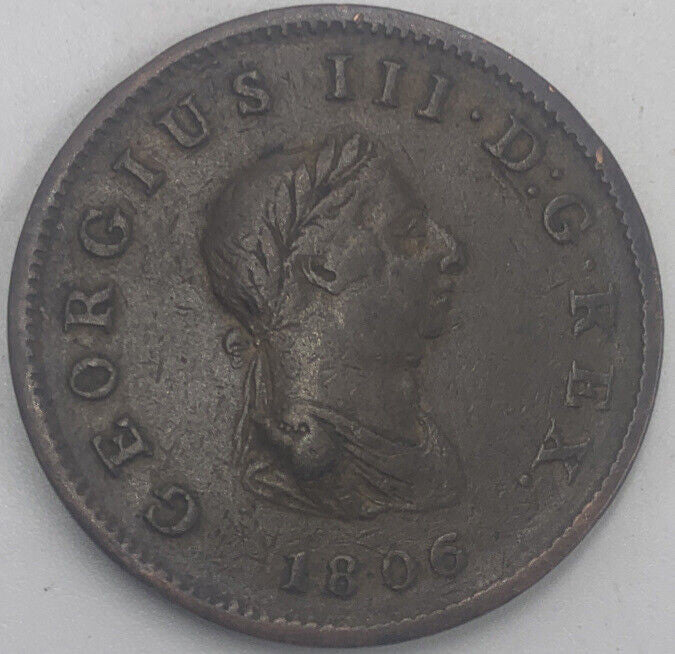 1806 Britannia Half Penny | British Copper Coin | George III | Fair Grade | a498