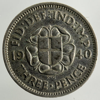 1940 George VI Threepence Silver Coin | Fine Collectable Grade