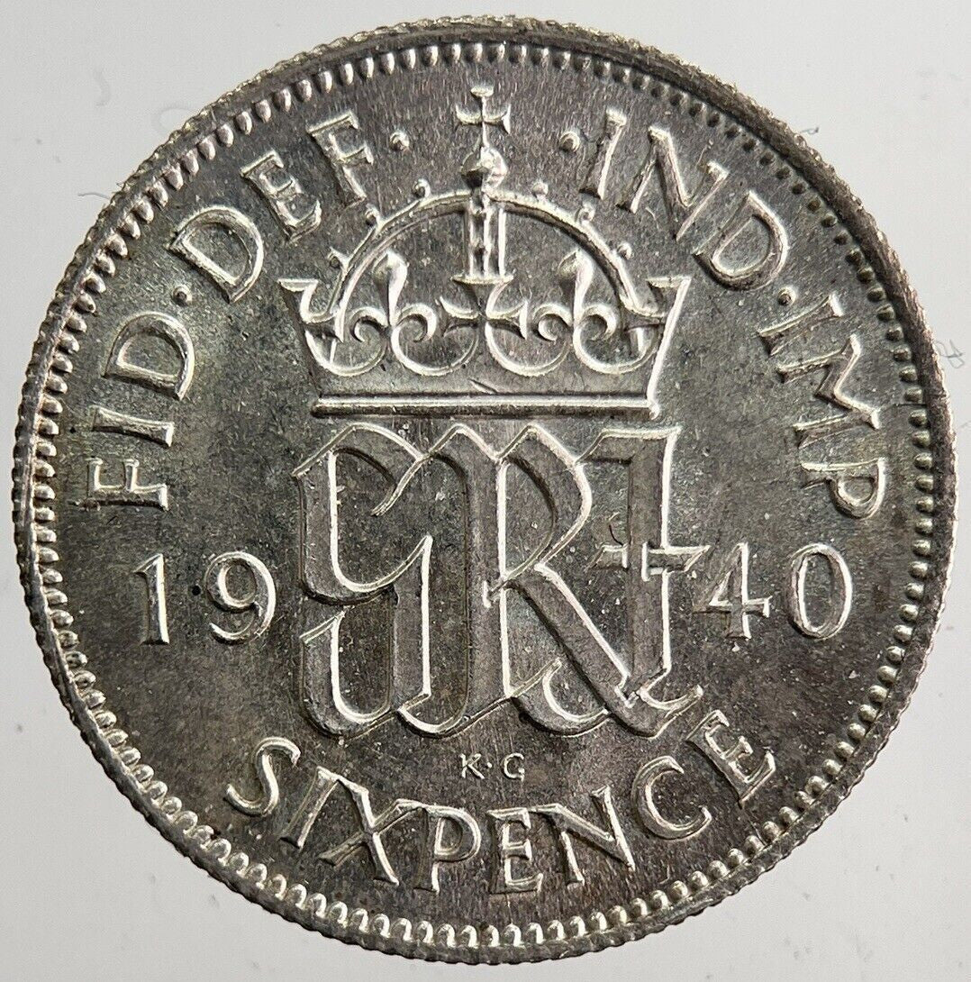 1940 George VI Sixpence Silver Coin | Very High Grade | a5911
