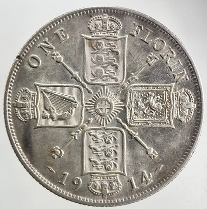 1914 George V Florin Silver Coin | Very High Grade
