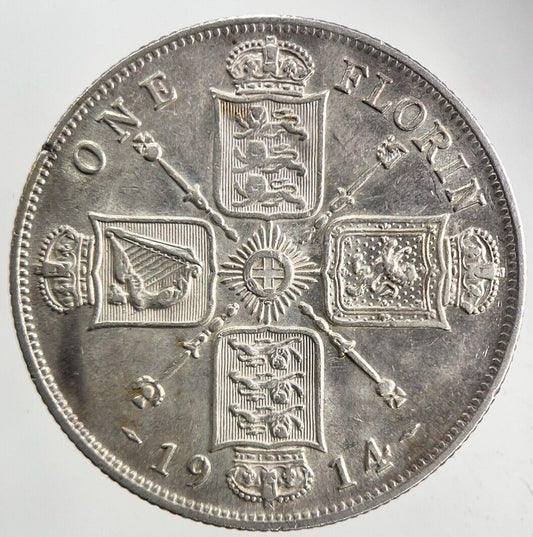 1914 George V Florin Silver Coin | Very High Grade