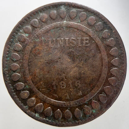1916 Tunisia 10 Centimes Coin | Fair Grade | a7331