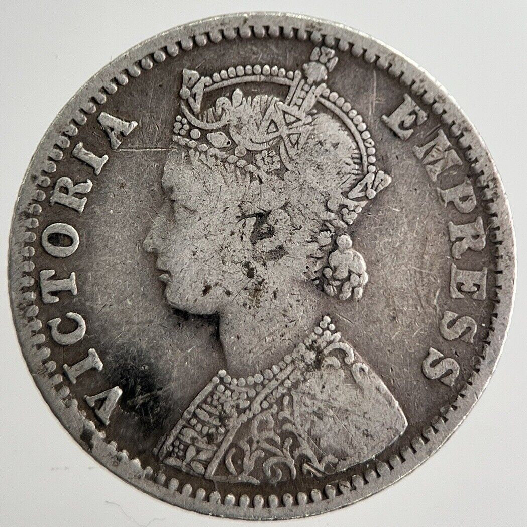 1897 India 1/4 Quarter Rupee Silver Coin | Collectable Grade | a8288