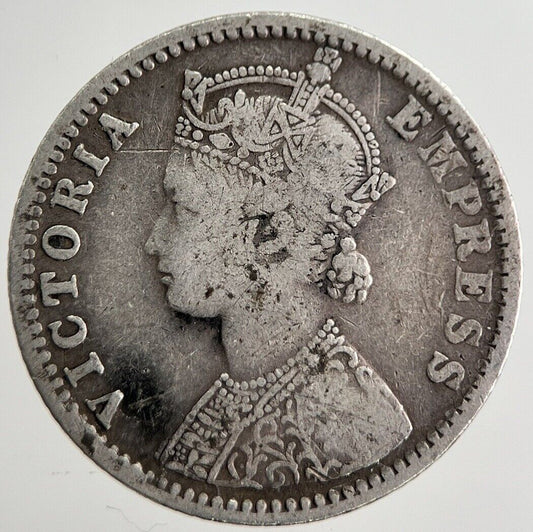 1897 India 1/4 Quarter Rupee Silver Coin | Collectable Grade | a8288