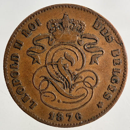 1876 Belgium 2 Centimes Coin | Fine Collectable Grade