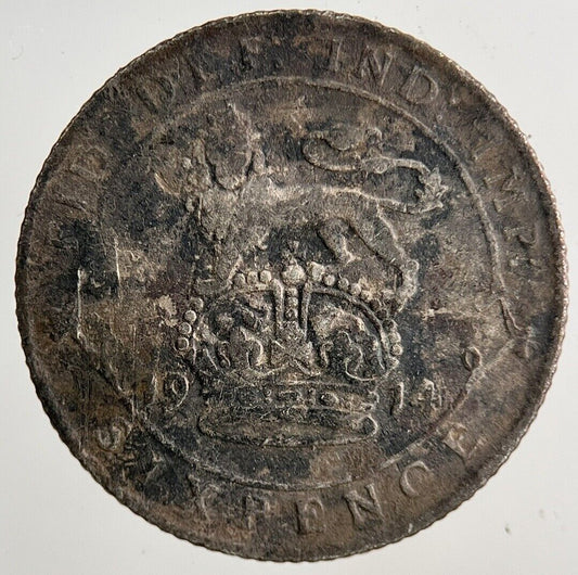 1914 George V Sixpence Silver Coin | Fair Grade